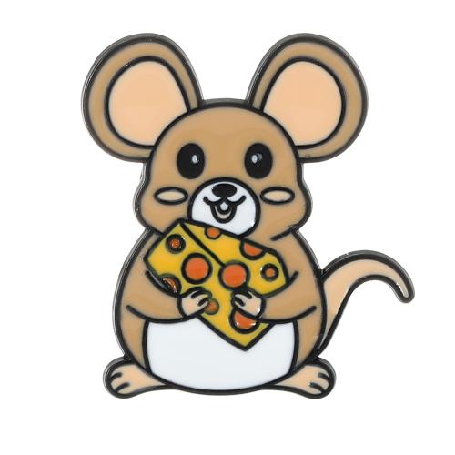 Broche émail, alliage de zinc, souris, unisexe, noire, Vendu par PC