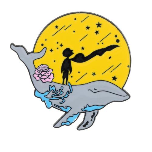 Broche émail, alliage de zinc, unisexe, noire, Vendu par PC