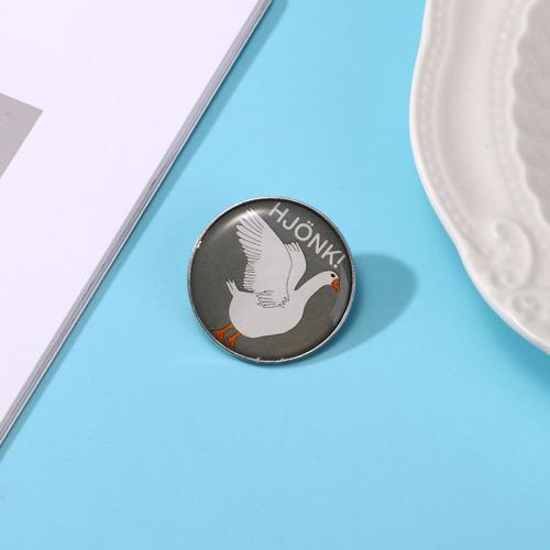 Zinc Alloy Jewelry Brooch, Round, epoxy gel, fashion jewelry & Unisex 