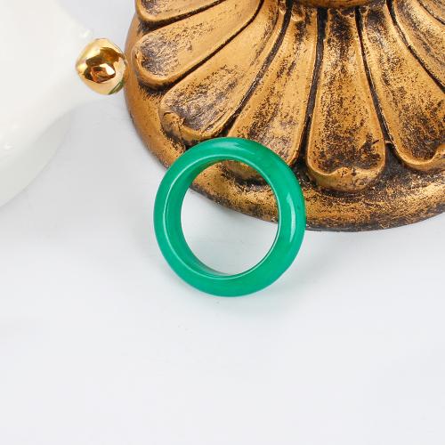 Gemstone Finger Ring, Jade Malaysia, Donut, Unisex, green, 6mm, US Ring 