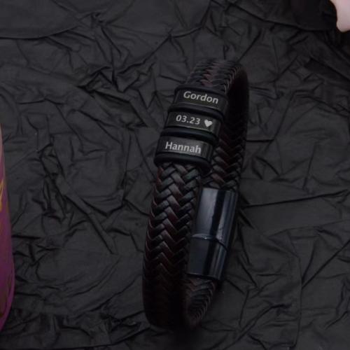 304 Edelstahl Armband, mit PU Leder, plattiert, verschiedene Stile für Wahl & für den Menschen, verkauft von PC[