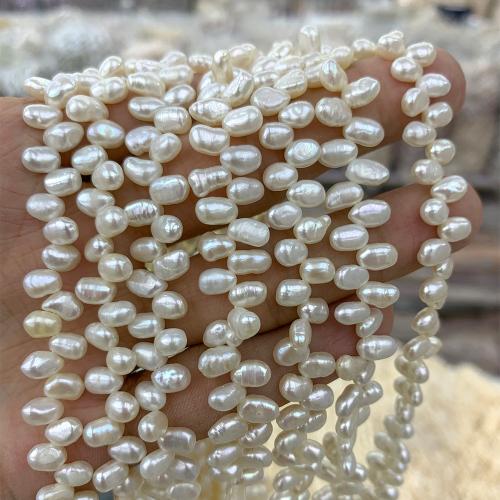 Perles nacres baroques de culture d'eau douce , perle d'eau douce cultivée, DIY, blanc, 3-5MM cm, Vendu par brin
