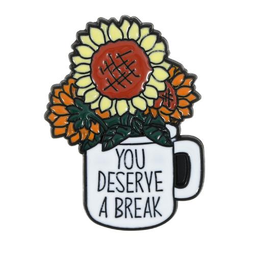 Broche émail, alliage de zinc, unisexe, noire, Vendu par PC