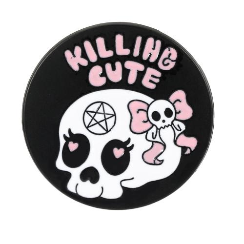 Broche Halloween, alliage de zinc, Rond, vernis au four, bijoux de mode & unisexe, noire, Vendu par PC