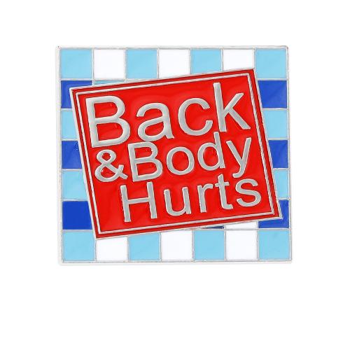 Broche émail, alliage de zinc, rectangle, unisexe, couleur originale, Vendu par PC