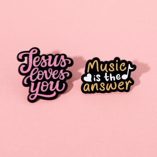 Broche émail, alliage de zinc, unisexe & styles différents pour le choix, noire, Vendu par PC