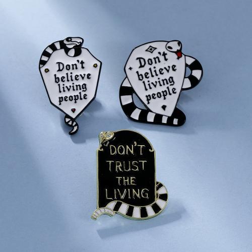 Broche Halloween, alliage de zinc, unisexe & styles différents pour le choix & émail, noire, Vendu par PC