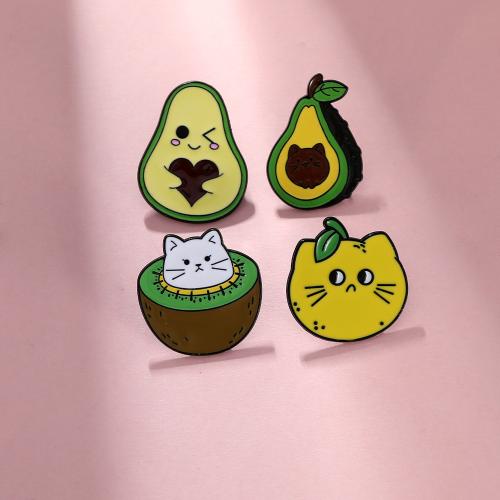 Broche émail, alliage de zinc, unisexe & styles différents pour le choix, noire, Vendu par PC