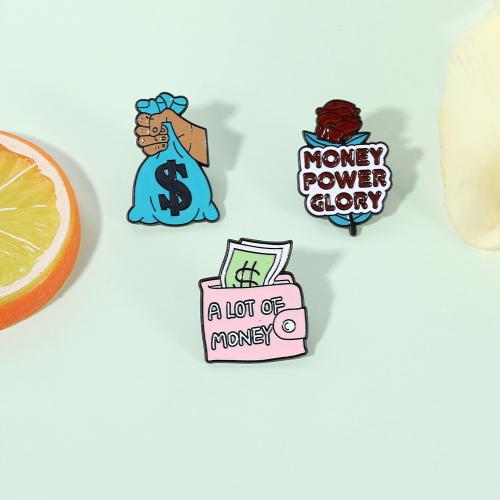 Broche émail, alliage de zinc, unisexe & styles différents pour le choix, noire, Vendu par PC