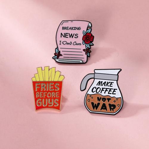 Broche émail, alliage de zinc, unisexe & styles différents pour le choix, noire, Vendu par PC