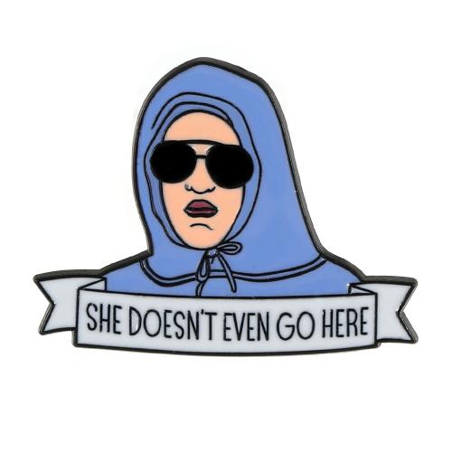 Broche émail, alliage de zinc, unisexe, noire, Vendu par PC