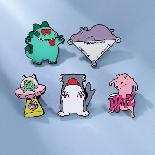 Broche émail, alliage de zinc, unisexe & styles différents pour le choix, noire, Vendu par PC