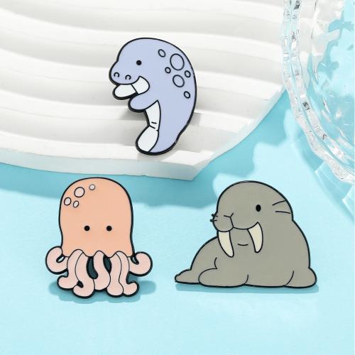 Broche émail, alliage de zinc, unisexe & styles différents pour le choix, noire, Vendu par PC