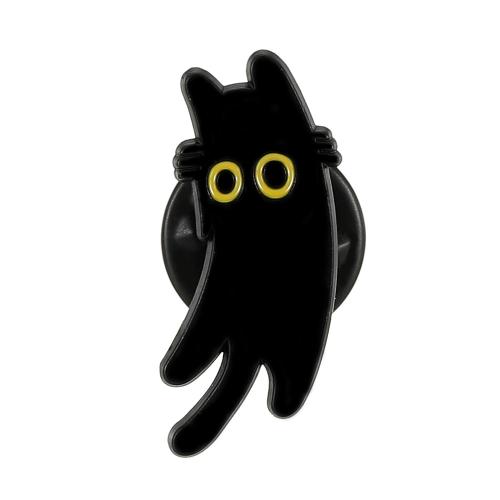 Broche émail, alliage de zinc, unisexe, noire, Vendu par PC