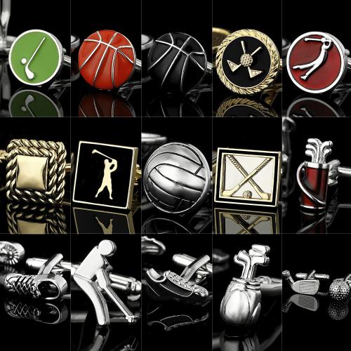 Zink Legierung Manschettenknöpfe, Messing, plattiert, unisex & verschiedene Stile für Wahl & Emaille, verkauft von Paar