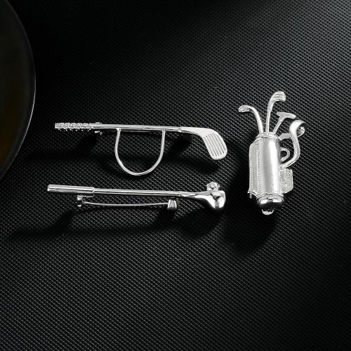 Strass Messing Brosche, plattiert, unisex & verschiedene Stile für Wahl & mit Strass, Silberfarbe, verkauft von PC[