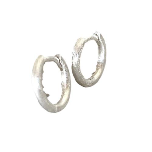 Latón Huggie pendiente del aro, metal, chapado, Joyería, plateado, 8mm, Vendido por Par