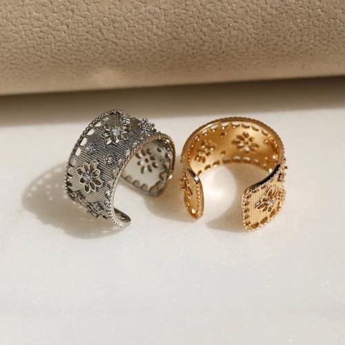 Цирконий Micro Pave Латунь палец кольцо, Другое покрытие, ювелирные изделия моды & инкрустированное микро кубического циркония, Много цветов для выбора продается PC