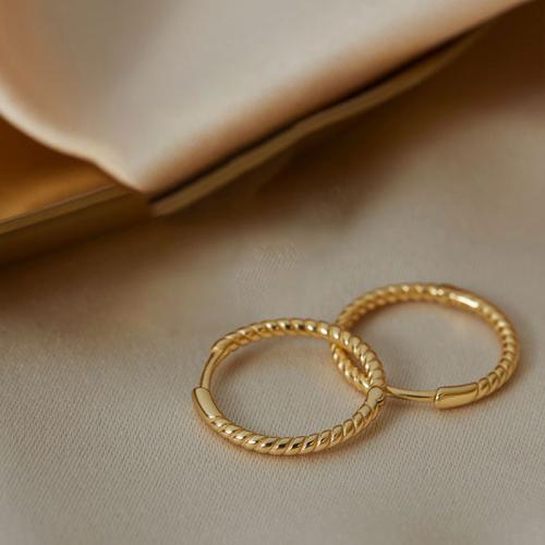 Pendiente del aro de latón, metal, chapado, Joyería, oro, Vendido por Par