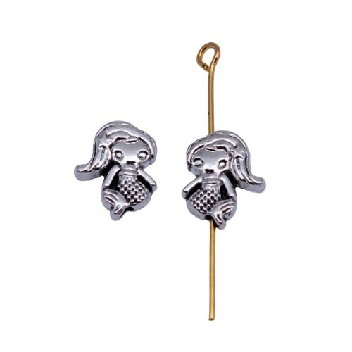 Perles intercalaires en alliage de zinc, sirène, Placage, DIY Vendu par sac[