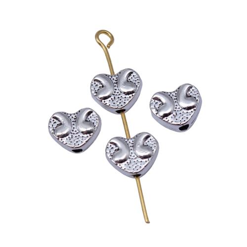 Perles intercalaires en alliage de zinc, coeur, Placage, DIY Vendu par sac[
