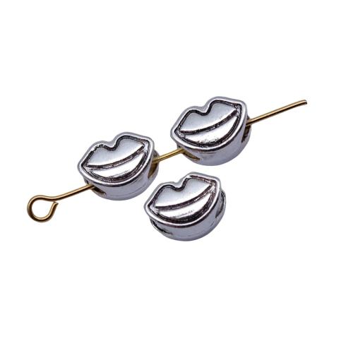 Perles intercalaires en alliage de zinc, lèvre, Placage, DIY Vendu par sac[