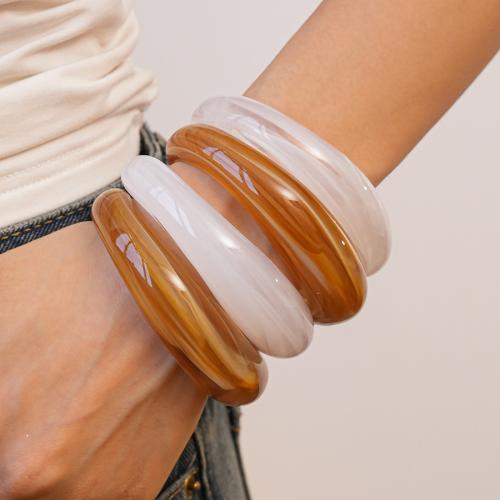 Acrylic Cuff Bangle, gold color plated, fashion jewelry [