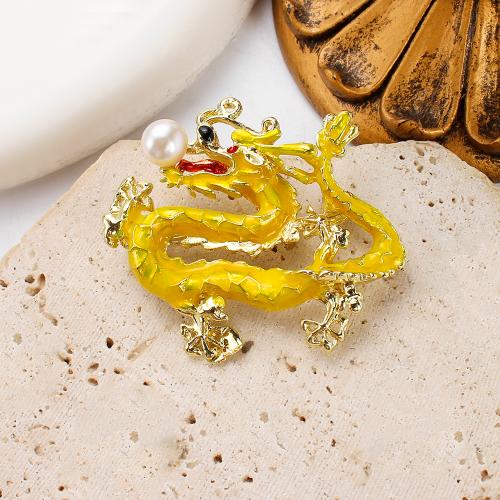 Broche perle d'eau douce, alliage de zinc, avec perle d'eau douce cultivée, Placage de couleur d'or, bijoux de mode & émail, plus de couleurs à choisir Vendu par PC