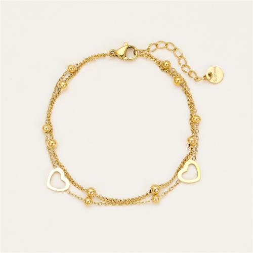 Bracelets en acier inoxydable, Acier inoxydable 304, Placage, Double couche & bijoux de mode & pour femme, plus de couleurs à choisir, Vendu par PC