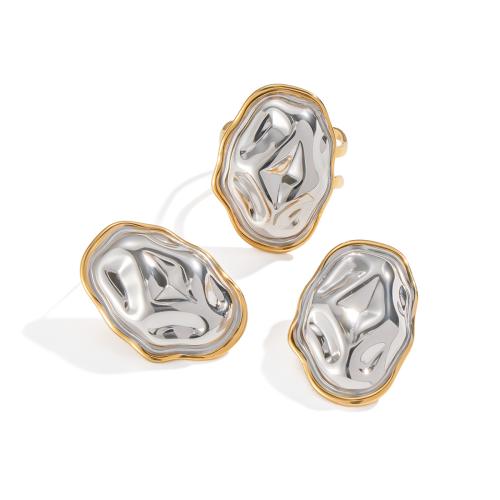 Parures de bijoux en acier inoxydable, Acier inoxydable 304, Placage, styles différents pour le choix & pour femme & deux tons, Vendu par PC