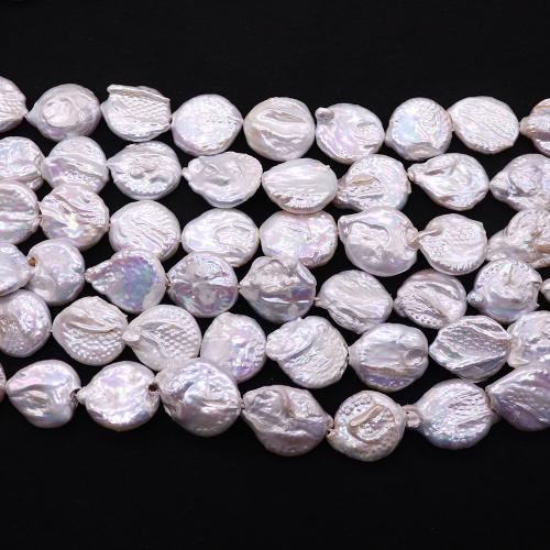 Button Cultured Freshwater Pearl Beads, Baroque, DIY, white cm 