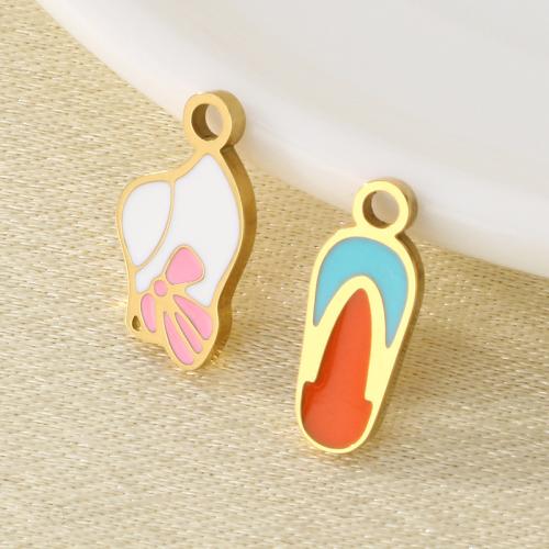 Resin Stainless Steel Pendant, 304 Stainless Steel, with Resin, gold color plated, DIY, golden 