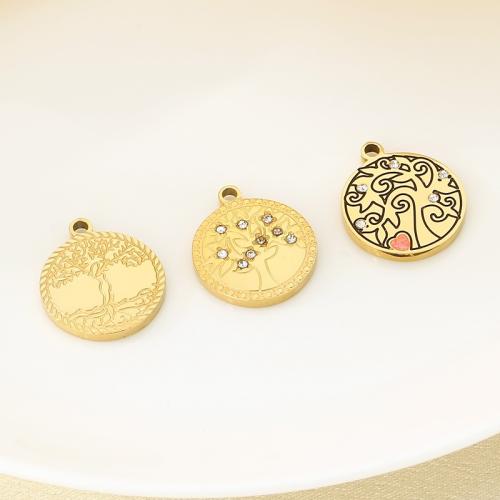 Pendentifs en acier inoxydable strass, Acier inoxydable 304, avec résine, Placage de couleur d'or, DIY & émail & avec strass, doré Vendu par sac