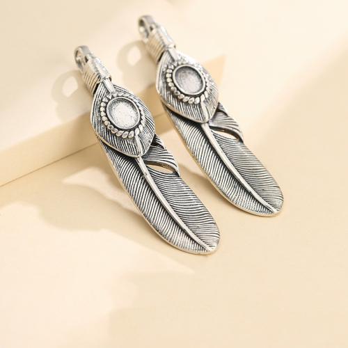 Sterling Silber Anhänger Einstellung, 925 Sterling Silber, Federn, Vintage & DIY & verschiedene Stile für Wahl, verkauft von PC