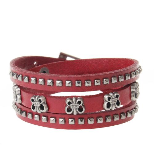 Rindsleder-Armbänder, Zinklegierung, mit Kuhhaut, plattiert, Modeschmuck & unisex, keine, wide:0.9cm, Länge:61.5 cm, verkauft von PC