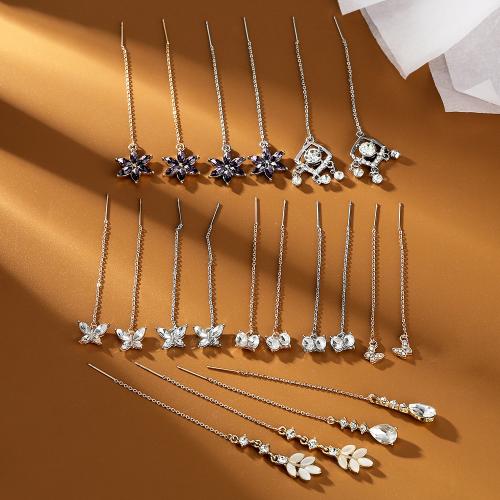 Boucle d'oreille goutte Zinc Alloy, alliage de zinc, Placage, styles différents pour le choix & pavé de micro zircon & pour femme, Vendu par paire