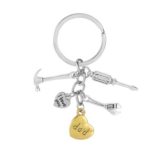 bijoux de porte-clés en Alliage de zinc, Placage, multifonctionnel & pour homme & deux tons, Vendu par PC