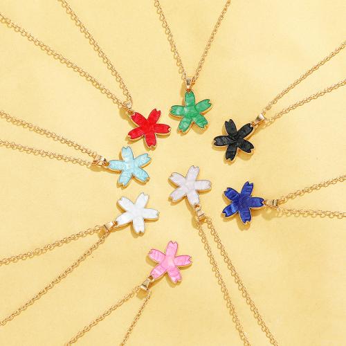 Collier acrylique, alliage de zinc, avec Acrylique, Placage de couleur d'or, bijoux de mode & pour femme, couleur originale, Vendu par PC