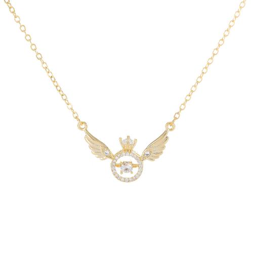 Harz Messing Halskette, plattiert, für Frau & mit Strass & hohl, goldfarben, verkauft von PC