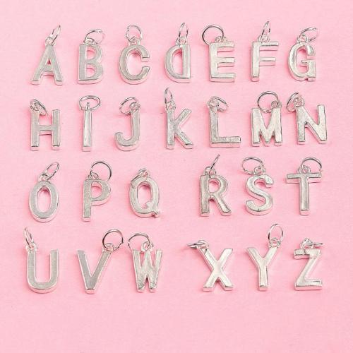 Sterling Silber Buchstaben Anhänger, 925er Sterling Silber, Alphabet-Buchstabe, DIY & verschiedene Stile für Wahl, verkauft von PC