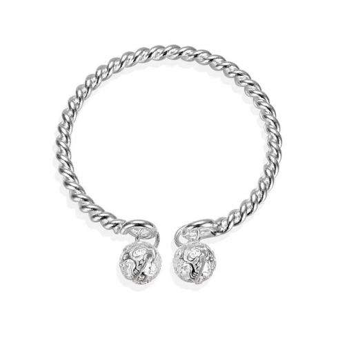 cupronickel bracelet manchette, cloche, Placage de couleur argentée, bijoux de mode & pour femme, Diamètre inté Environ 60mm, Vendu par PC