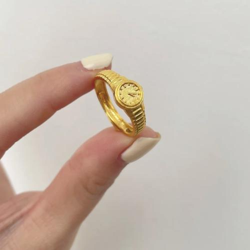 Messing Manschette Fingerring, Wecker, goldfarben plattiert, verschiedene Stile für Wahl & für Frau, Größe:8, verkauft von PC