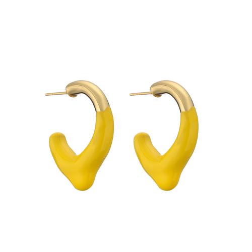 Латунь Сережка-гвоздик, Буква C, Другое покрытие, Женский & эмаль, Много цветов для выбора, 30mm, продается Пара