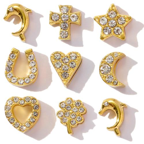 Pendentifs en acier inoxydable strass, Acier inoxydable 304, Placage, DIY & avec strass, plus de couleurs à choisir Vendu par sac