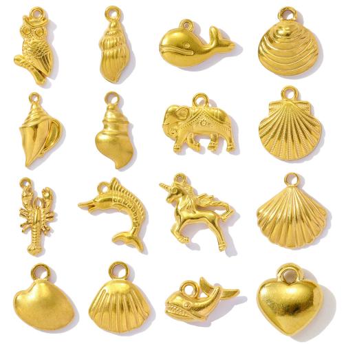 Stainless Steel Pendants, 304 Stainless Steel, plated, DIY, golden 