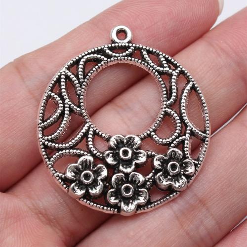 Pendentifs creux en alliage de zinc, Rond, Placage, DIY, plus de couleurs à choisir, Vendu par PC