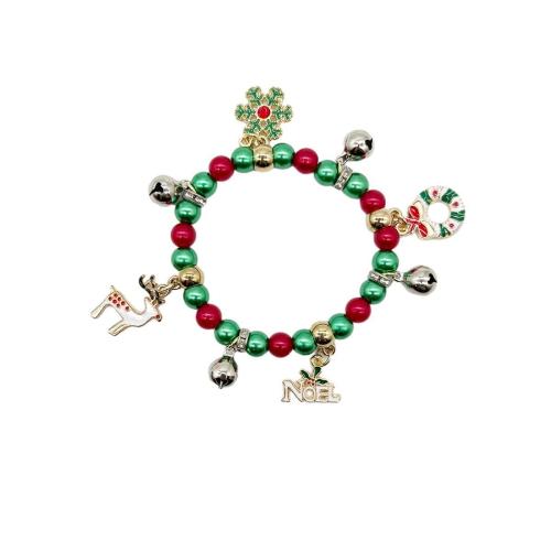 Zinc Alloy Christmas Bracelet, Acrylic, with Iron & Zinc Alloy, handmade, Christmas Design 