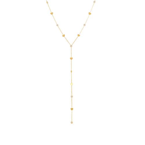 Zirkonia Edelstahl Halskette, 304 Edelstahl, plattiert, Micro pave Zirkonia & für Frau, keine, verkauft von PC