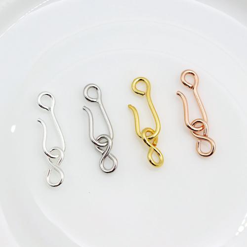 Sterling Silver Hook and Eye Clasp, 925 Sterling Silver, DIY 14.18mm [