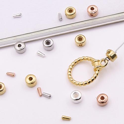 スターリングシルバービンテージビーズ, 925スターリングシルバー, DIY, 無色, 3.3mm, 穴:約 1mm, 売り手 パソコン